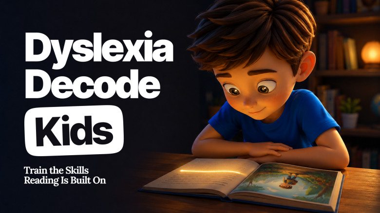 Dyslexia Decode Kids: Steadier Reading & Calmer Homework — Test It, Train It, Read It at Home