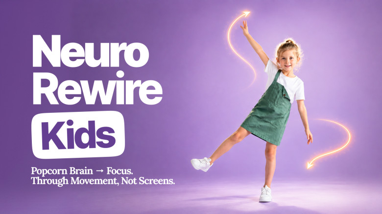 Neuro Rewire Kids: Rebuild Your Child's Attention Span Through Movement — Screen-Free, in Just 10 Minutes a Day. Ages 3–10.