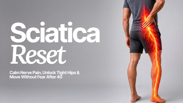 Sciatica Reset: Calm Nerve Pain, Unlock Tight Hips & Move Without Fear with 10-Min Nerve-Glide Mobility After 40