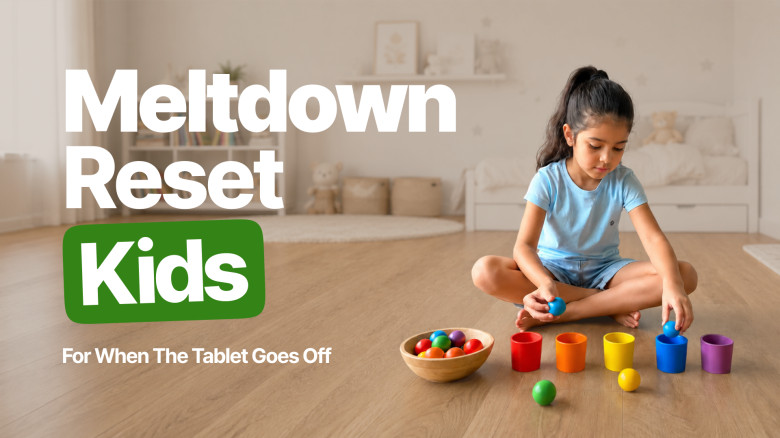 Meltdown Reset Kids: Turn the After-Tablet Meltdown into Calm — Screen-Free, in Just 10 Minutes a Day. Ages 3–10.